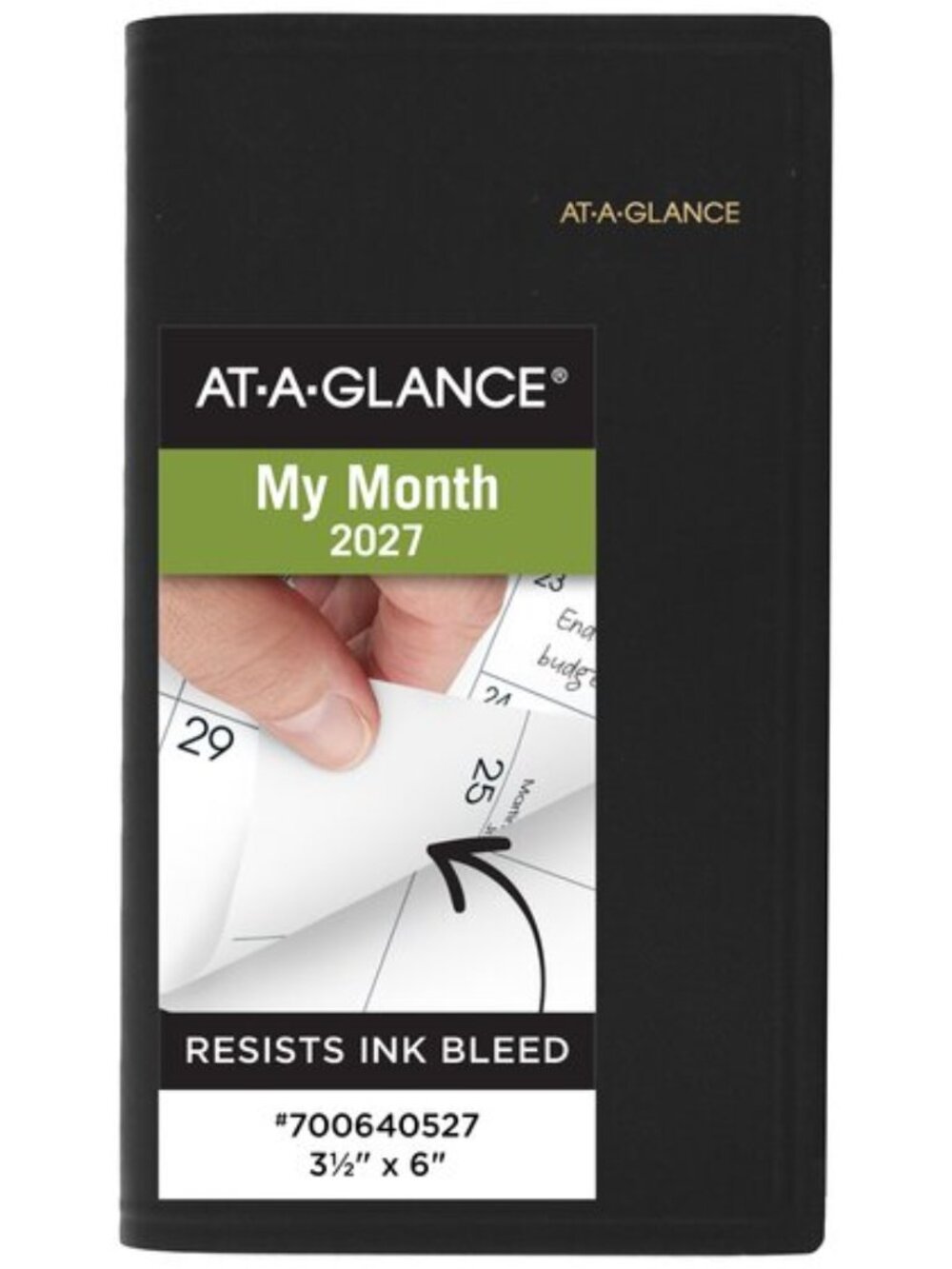 At-A-Glance 2027 Pocket Monthly Planner Refillable 3.5"x6"Black Office School
